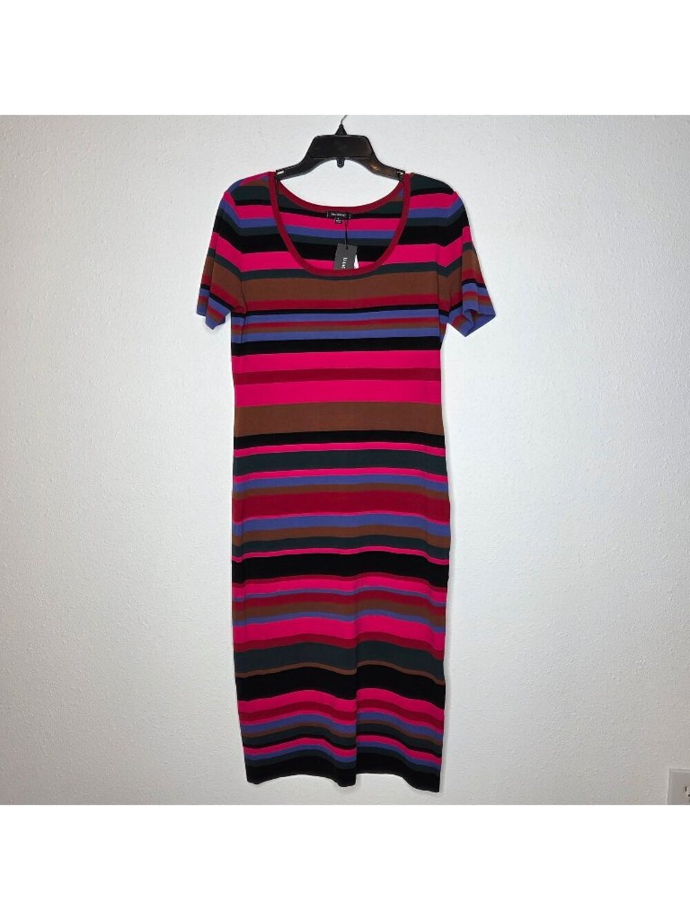 NWT Isaac Mizrahi Women's Elbow Short Sleeve Striped Sweater Dress